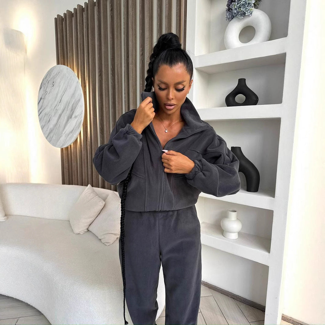 Women's Stylish Long-sleeved Casual Sports Trousers Suits