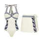 Swimsuit Navy Halter One Piece Swimsuit Set Women