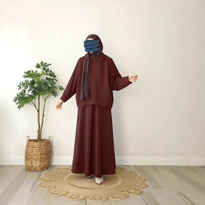 Women's Muslim Wear Solid Color Knitted Loose Tops