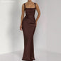 Women's Sexy Sleeveless Sling Solid Color Slim Dresses