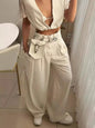 Fashion Casual Sleeveless Two-piece Collar Tether Suits