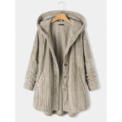 Women's Single-breasted Loose Casual Plush Temperament Long Sweaters