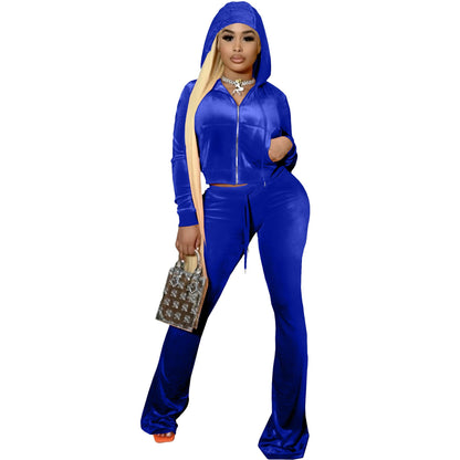 Women's Veet Two-piece Set Hooded Casual Sports Suits