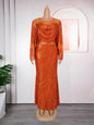 Women's Autumn African Rhinestone Print Dress Dresses