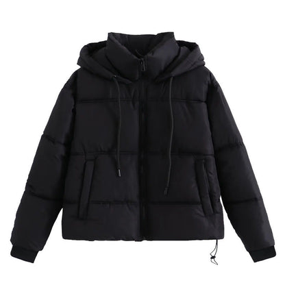 Women's Color Simple Hooded Comfort Casual Loose Thick Coats