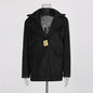 Pure Color Autumn Fashion Metal Decoration Coats