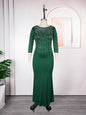 Women's African Fashion Rhinestone Formal Dress Solid Dresses