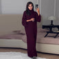 Women's Autumn High Collar Loose Casual Striped Dresses