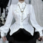 Subculture Gothic Style Lantern Sleeve Shirt Blouses