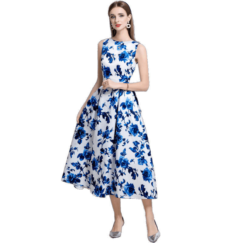 Women's Elegance Sleeveless Dress Summer Waist Slimming Dresses