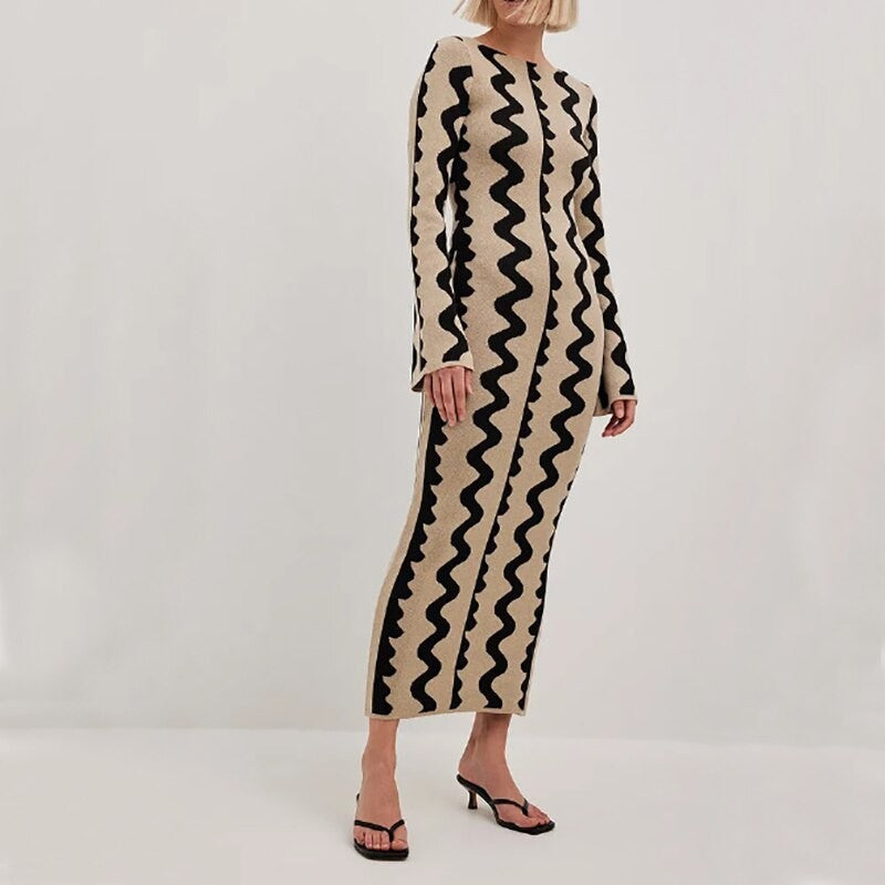 Popular Slim Fit Fashion Printed Dress Dresses