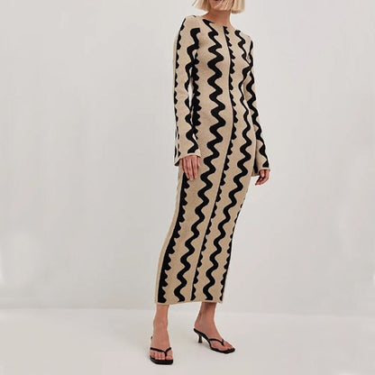 Popular Slim Fit Fashion Printed Dress Dresses