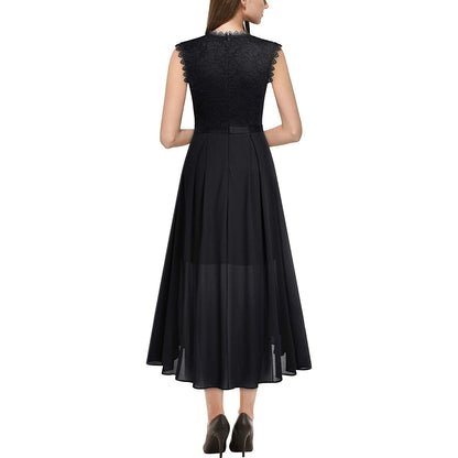 Versatile Cinched Chiffon Dress Dinner Lace Dresses