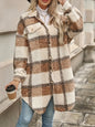 Women's Graceful Thickened Lapel Checked Woolen Coats