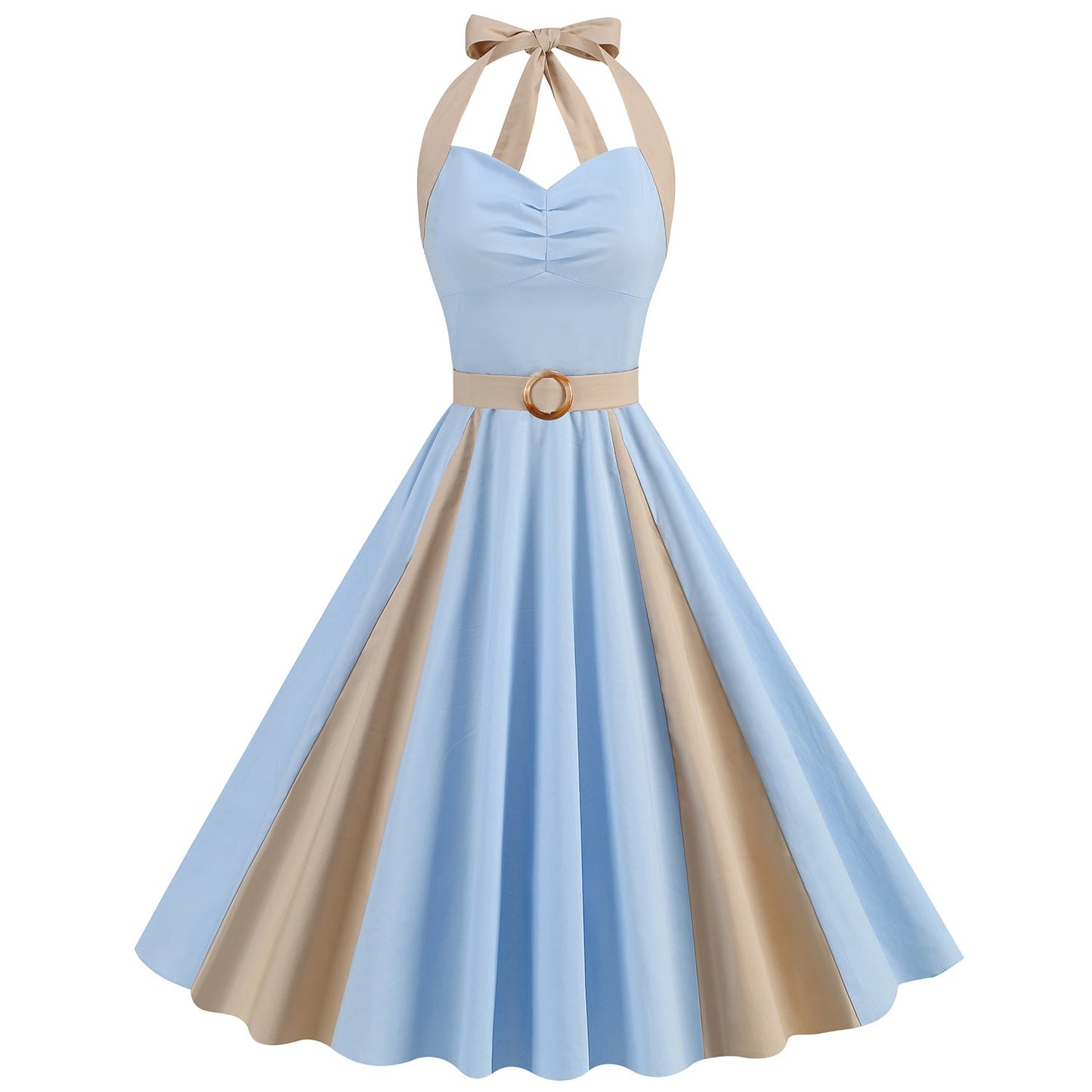 Women's Mid-length Younger Fashion Halter Large Swing Dresses