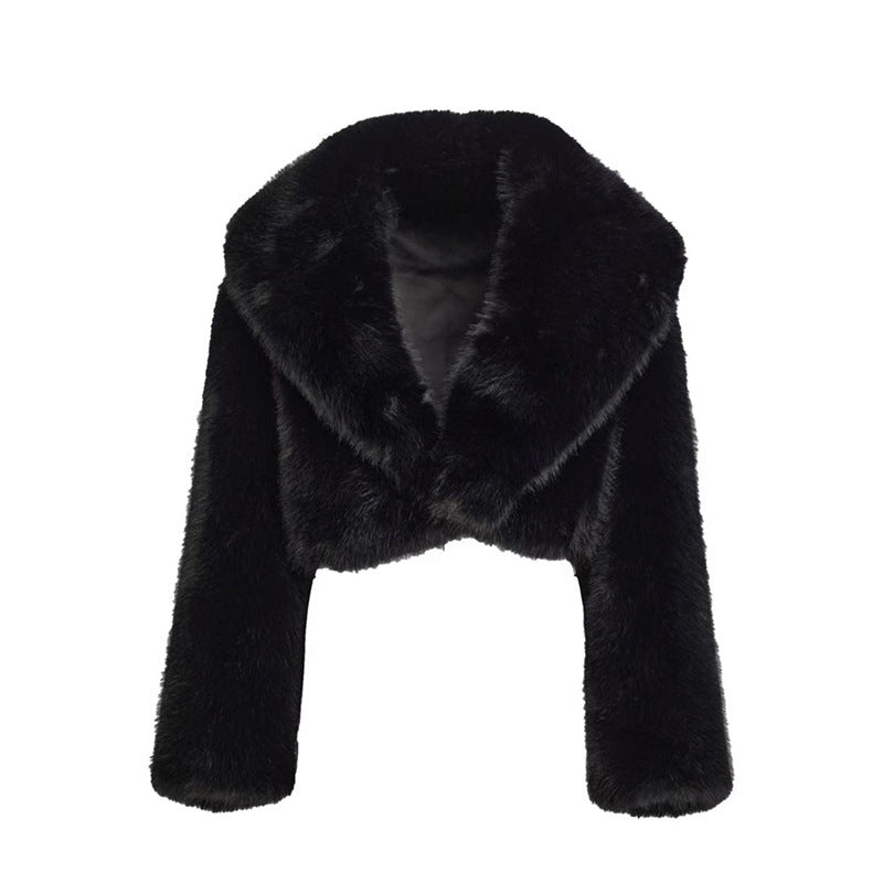 Women's Imitation Fur Fashionable Long Sleeve Coats
