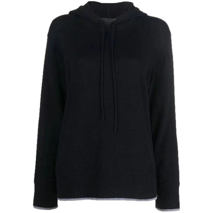 Women's Special Contrast Color Hooded Loose Cashmere Clothing