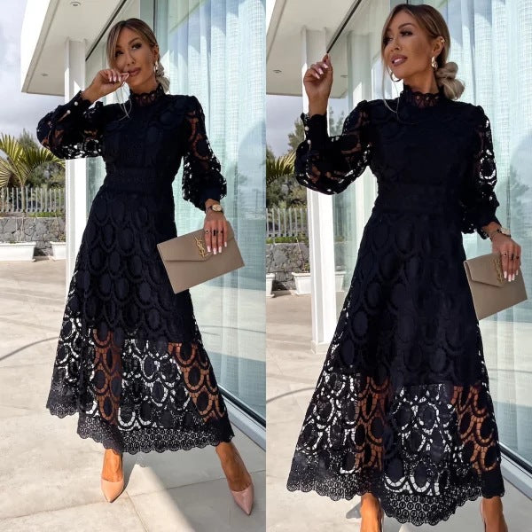 Women's Embroidered Large Swing Spring Fashion Puff Dresses