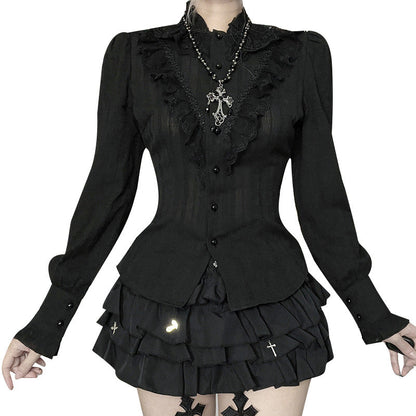 Culture Versatile Long Sleeve Shirt Sweet Blouses
