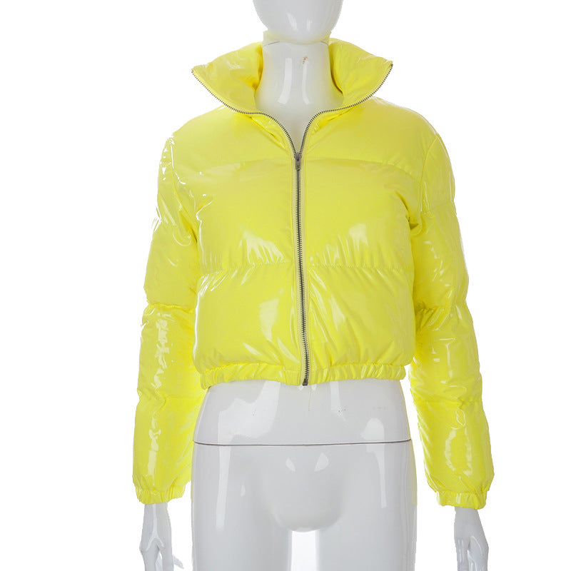 Women's Long Sleeve Zipper Stand-up Collar Thermal Coats