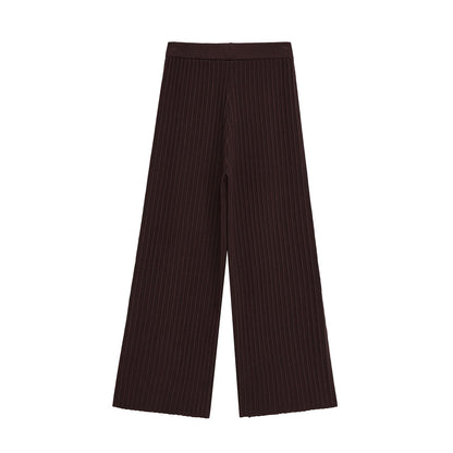 Glamorous Summer Short-sleeved Knitted Smart Trousers Suits