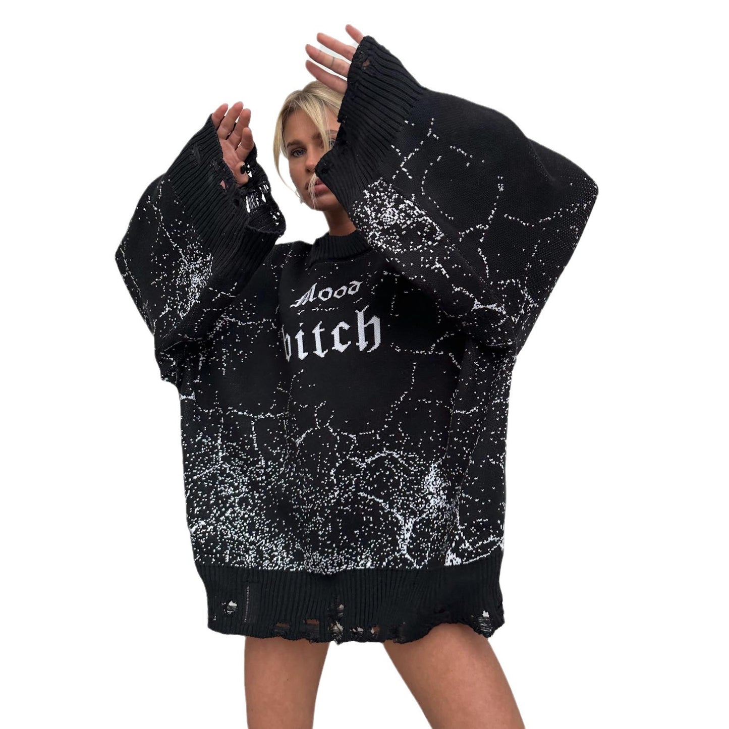 Women's High Sense Outerwear Hollow Hem Pullover Sweaters