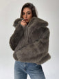 Women's Fur Fashionable Big Lapel Long Sleeve Coats