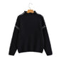 Women's Street Fashion High Collar Contrast Color Sweaters