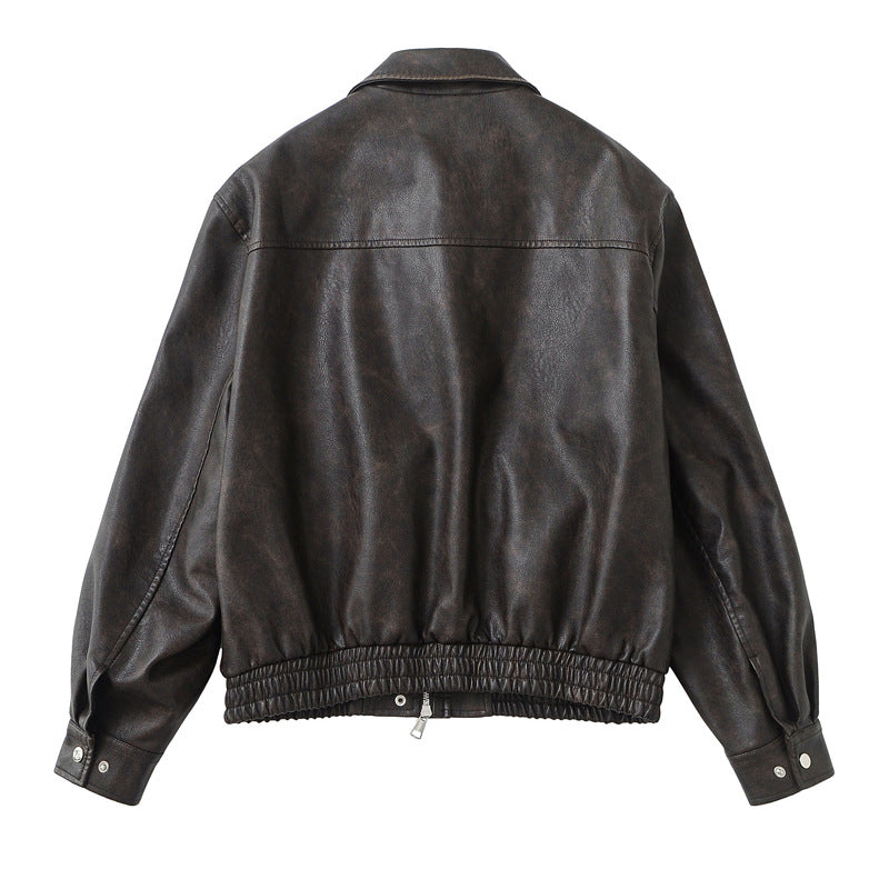 Men's Style Leather First Layer Cowhide For Fatty Wide Jackets