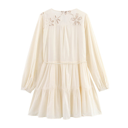 Glamorous Summer Flower Embroidered Mini Dress Dresses
