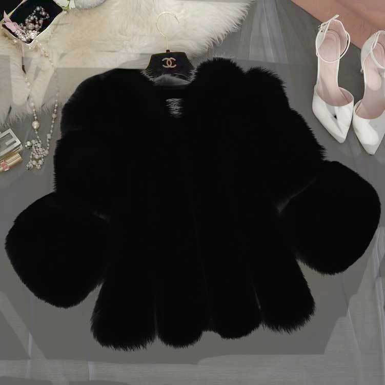 Women's Fur Stitching Integrated Warm Fox Coats