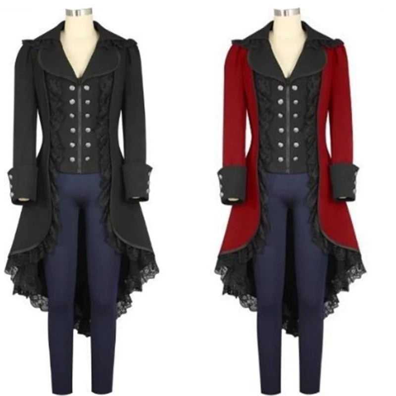 Women's Classic Swallowtail Black Gothic Victorian Coats