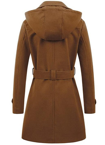 Women's Stylish Hot Single Woolen Hooded Coats