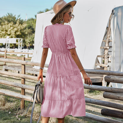 Women's Design Fashion Wear Dress Summer Striped Dresses