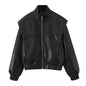 Women's Autumn Retro Large Turn-over Shoulder Design Jackets