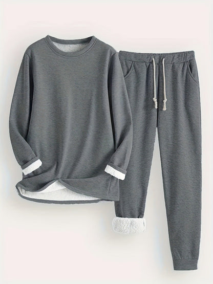 Winter Solid Color Casual Comfortable Thermal Suits