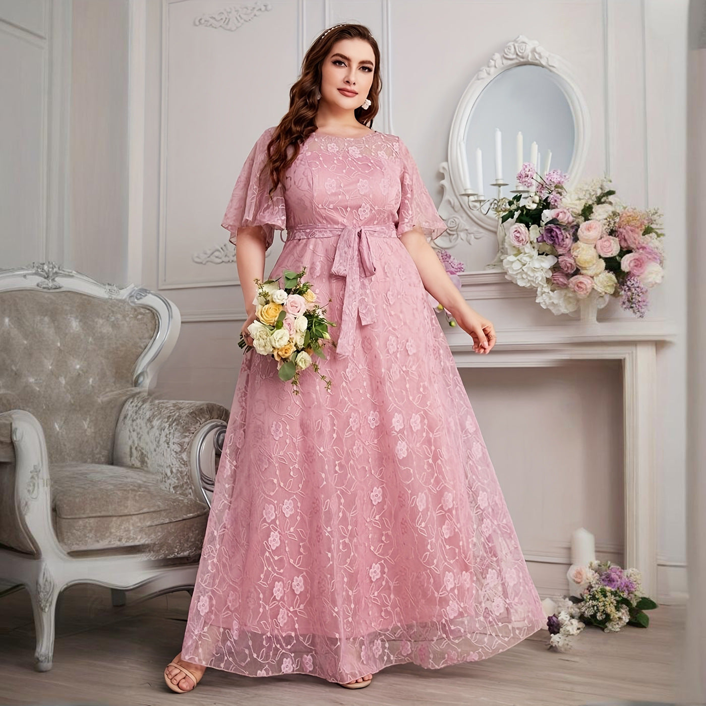 Women's Bridesmaid Dress Fashion Elegant High Waist Dresses