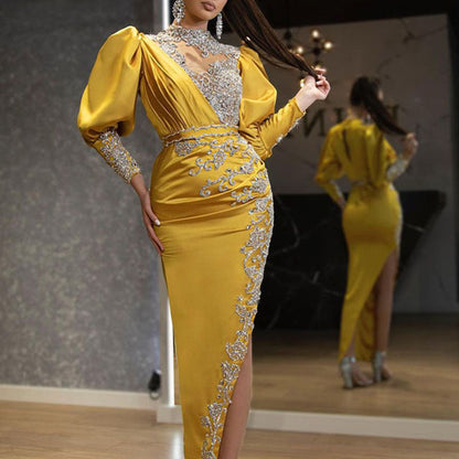 Women's Dress Large Swing Sexy Gold Trailing Wedding Dresses