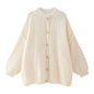 Spring Metal Button Decoration Loose Design Sweaters