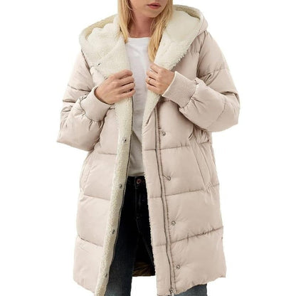 Hooded Cotton Long Sleeve Double-sided Veet Slim Coats