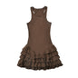 Women's American Round Neck Sleeveless Ruffled Dress Dresses