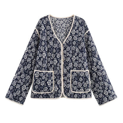 Women's Fashion Duplex Printing Pack Cotton Coats