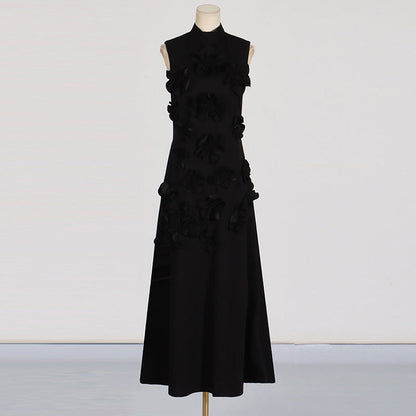 Women's Three-dimensional Flower A- Line Dress Patchwork Dresses