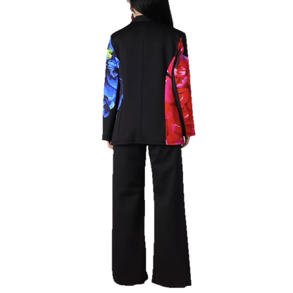 Women's Single Button Placket Casual Two-piece Set Suits