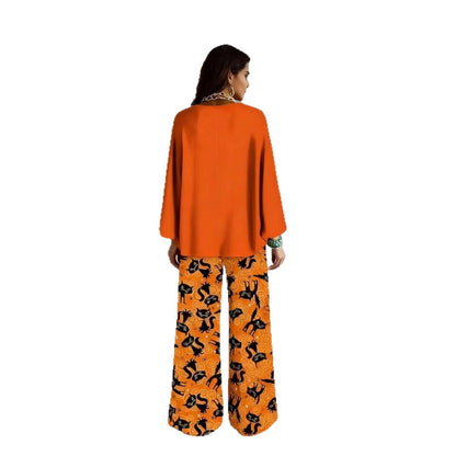 Women's Halloween Christmas Eve Printed Two-piece Outfit Suits