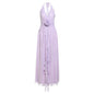 Women's Print Split Sleeveless Slimming Halter Deep Dresses