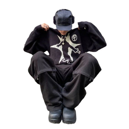 Women's & Men's & Street Knitted Gothic Printed Pullover Sweaters