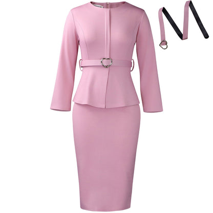 Women's Fashion Round Neck Temperament Ol Pencil Dresses