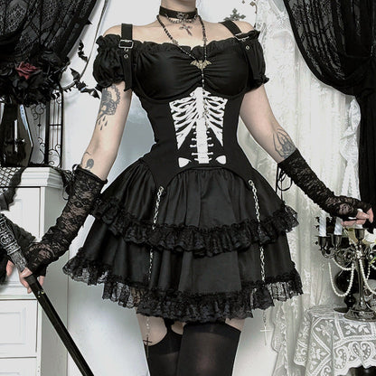 Dark Two-way Dress Gothic Style Sexy Hot Dresses