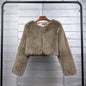 Women's Imitation Tuscan Fur Korean Style Solid Coats